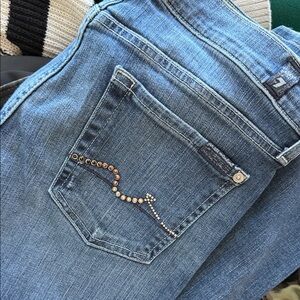 7 For All Mankind Light Blue Embellished Jeans